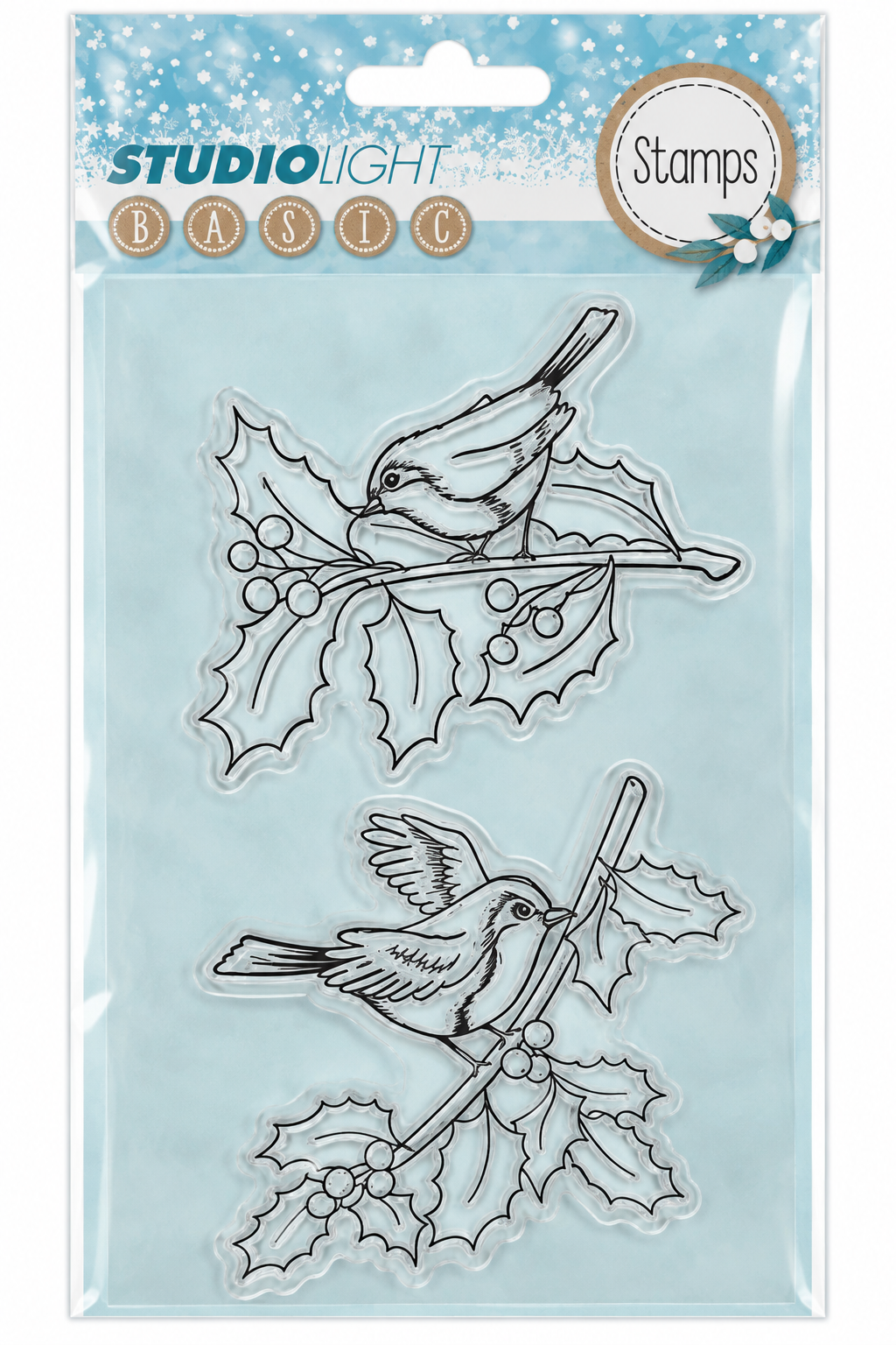 Studio Light Basic Christmas Birds & Holly Stamp Set