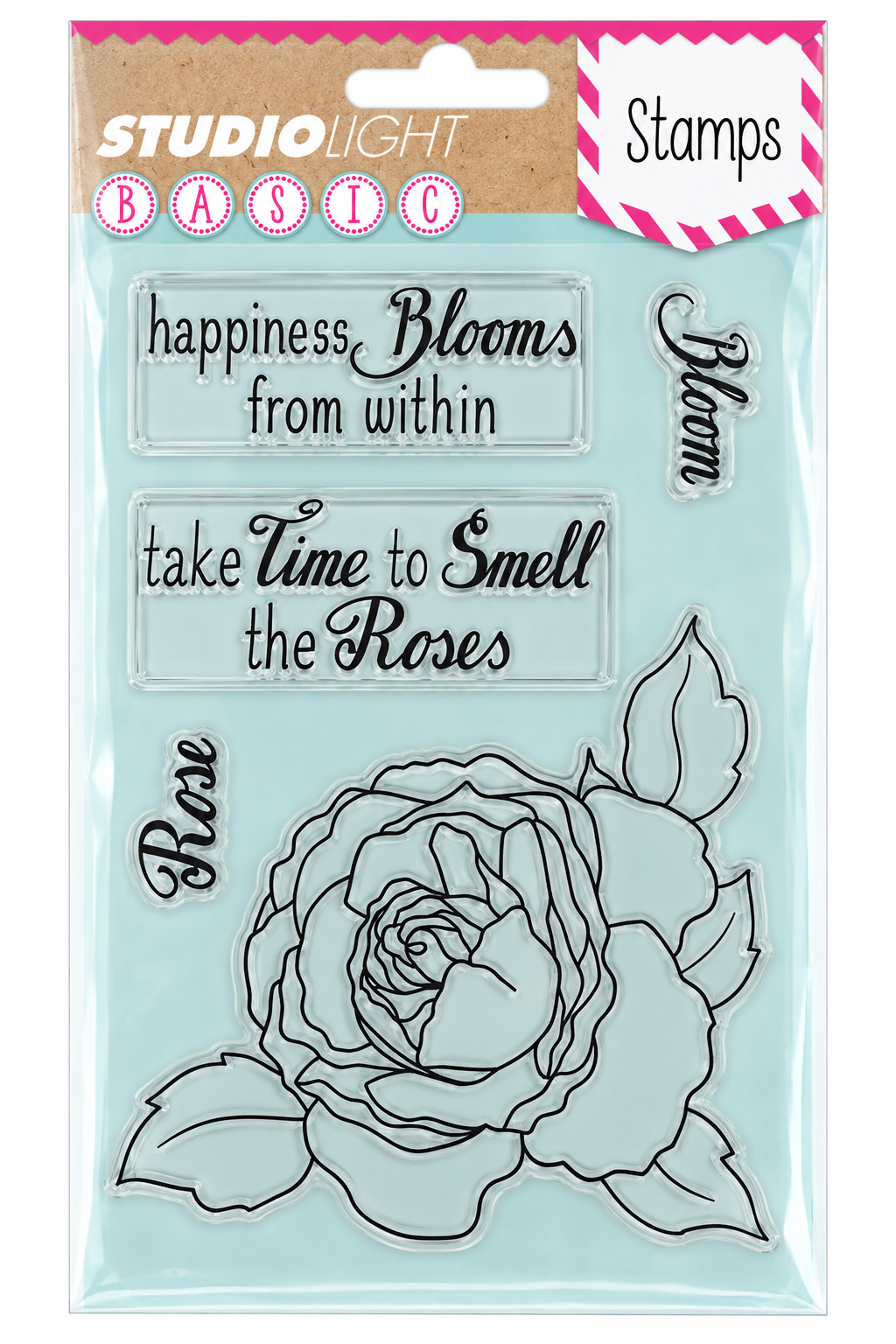 Studio Light Basic Rose & Floral Sentiment Stamp Set