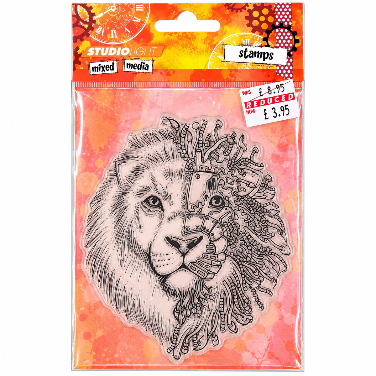 Studio Light Mixed Media Mechanical Lion Stamp