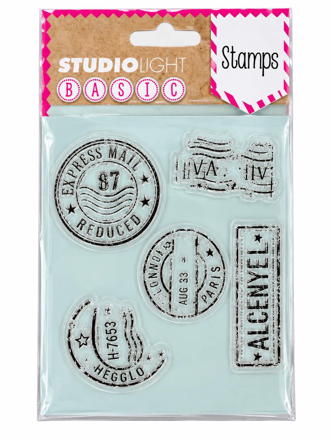 Studio Light Basic Vintage Postal Stamp Set