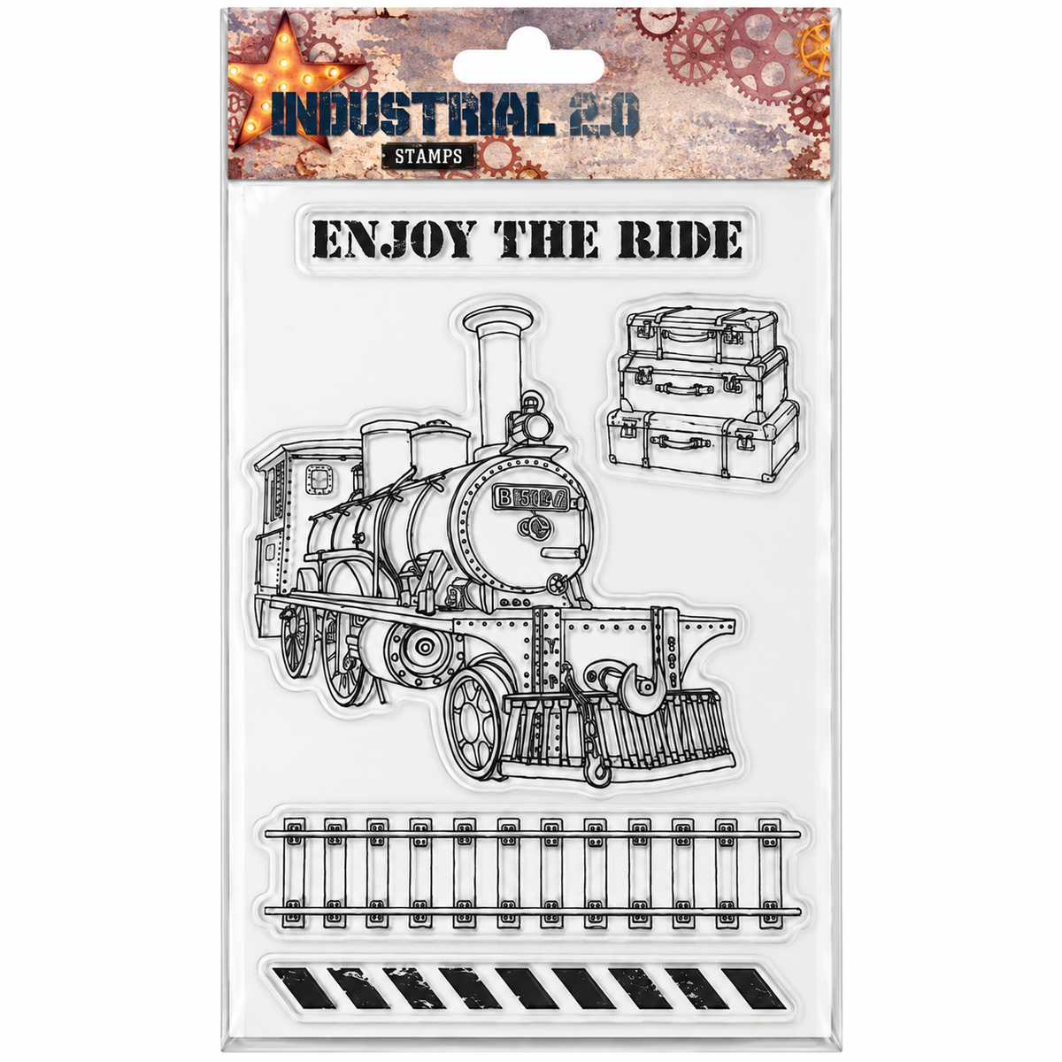 Studio Light Industrial 2.0 Vintage Steam Train & Railway Stamp Set
