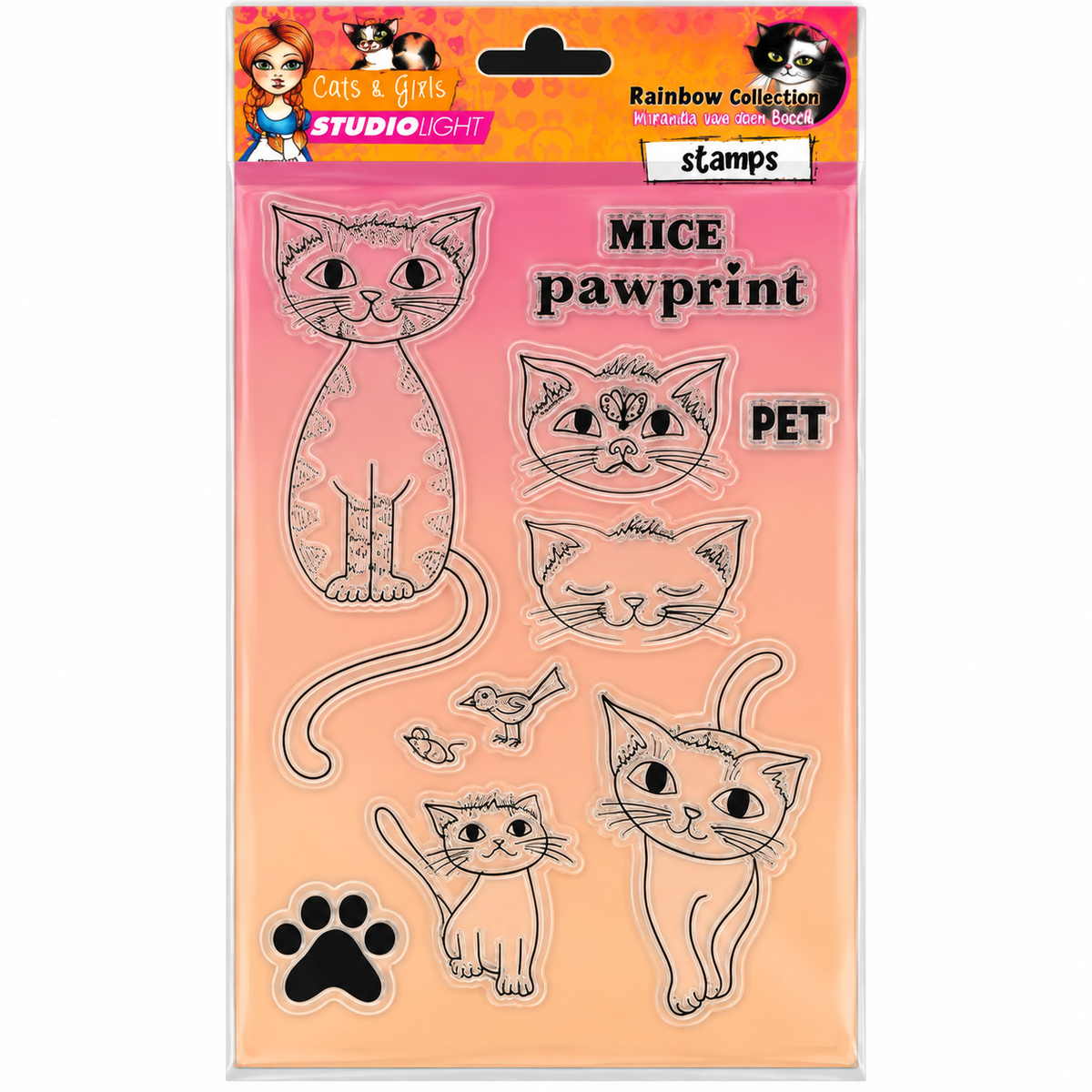 Studio Light Cats & Girls Rainbow Collection Cat Stamp Set