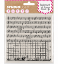 Studio Light Basic Music Notes & Grunge Grid Background Stamp