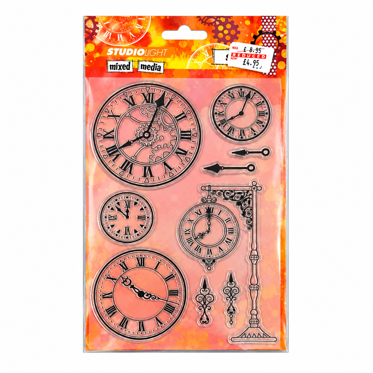 Studio Light Mixed Media Vintage Clock Stamp Set