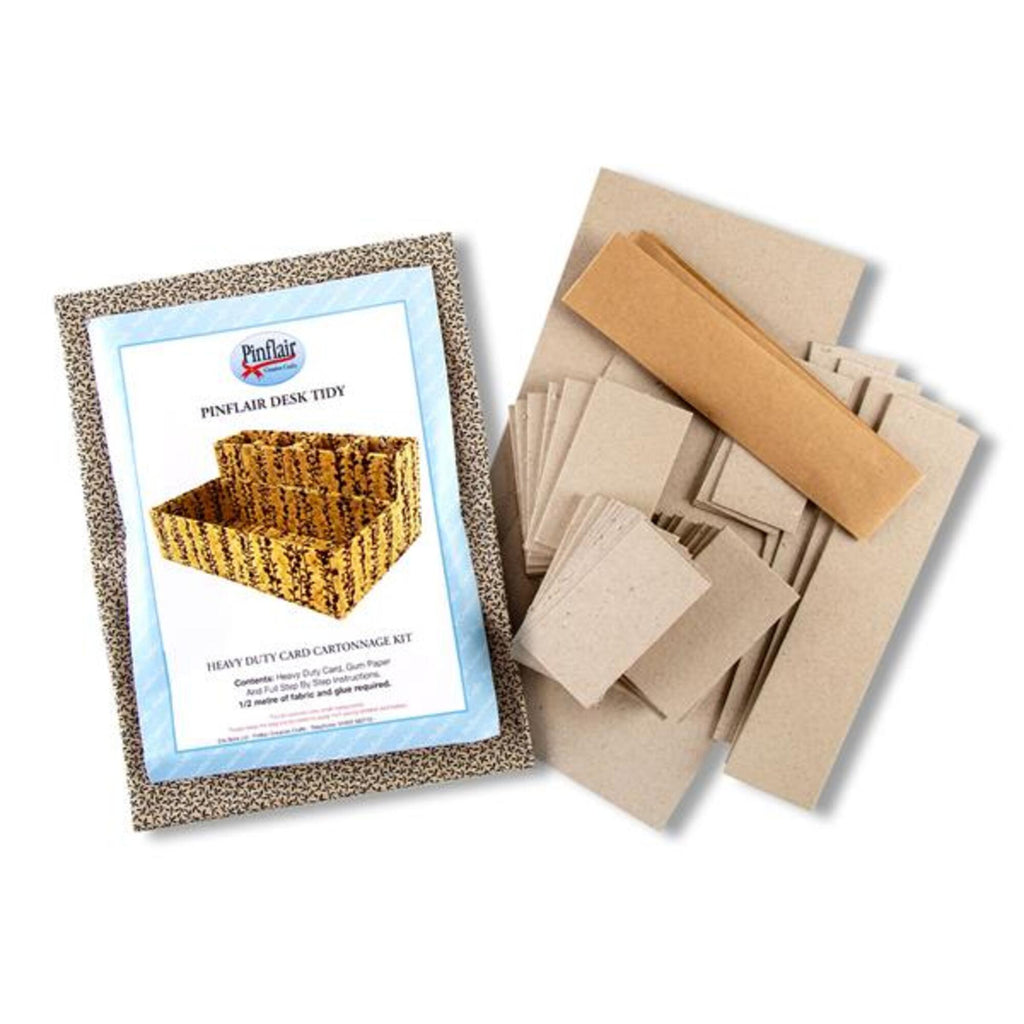 Pulpboard desk tidy kit with packaging on a white background.