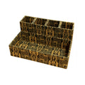 Two layered decorative box with geometric pattern on a white background.