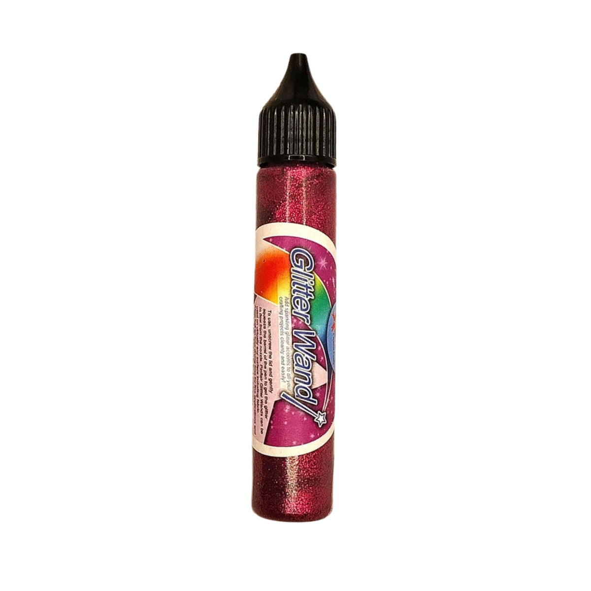 Pinflair Glitter Wand with colourful cap on a white background.
