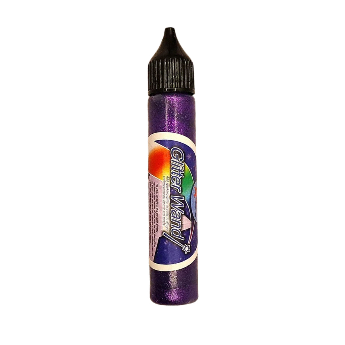 Pinflair Glitter Wand with colourful cap on a white background.