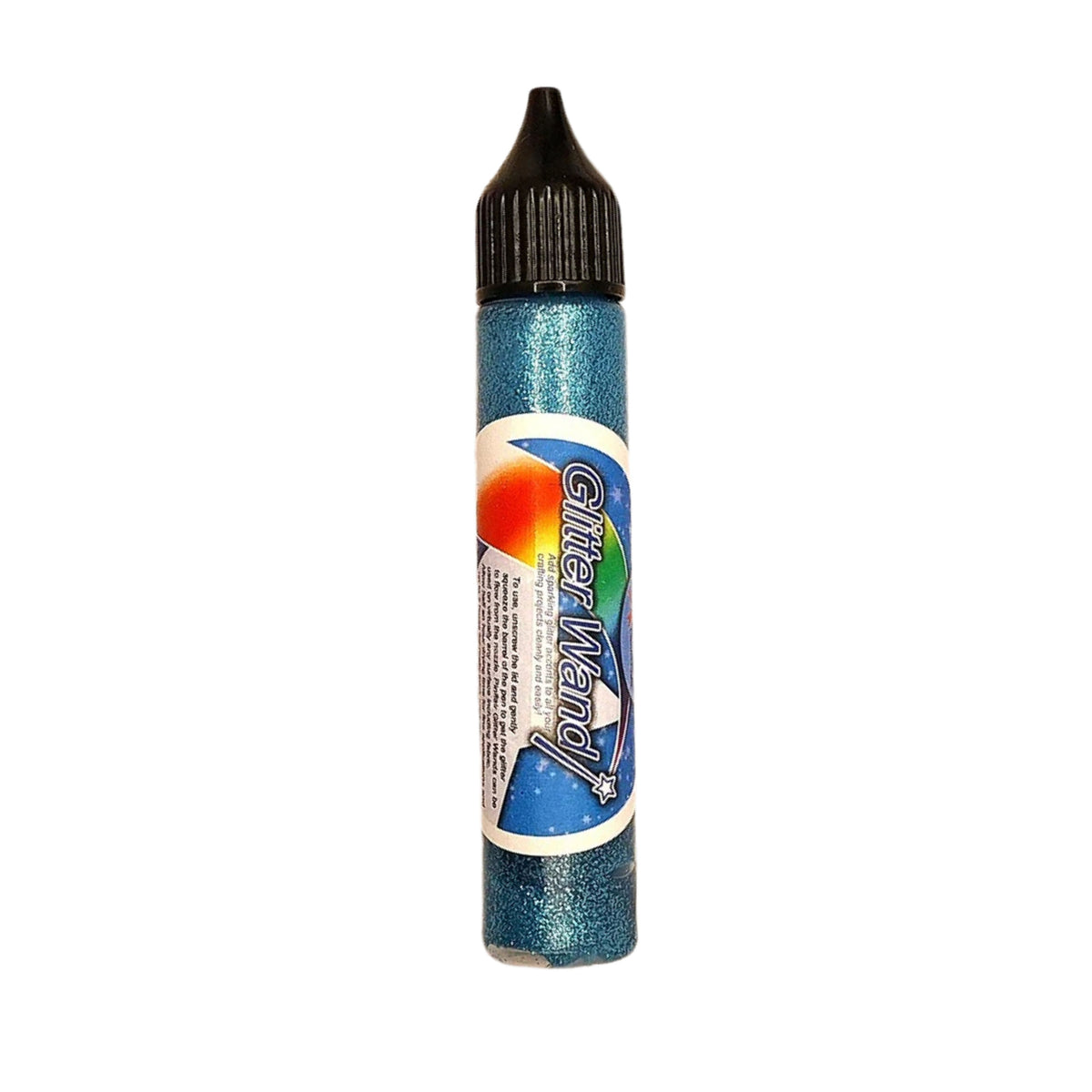 Pinflair Glitter Wand with colourful cap on a white background.