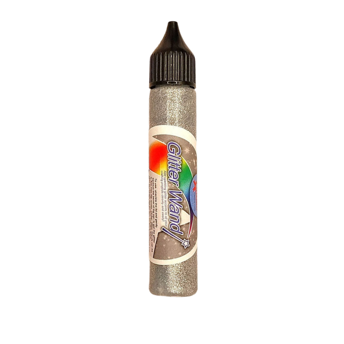 Pinflair Glitter Wand with colourful cap on a white background.