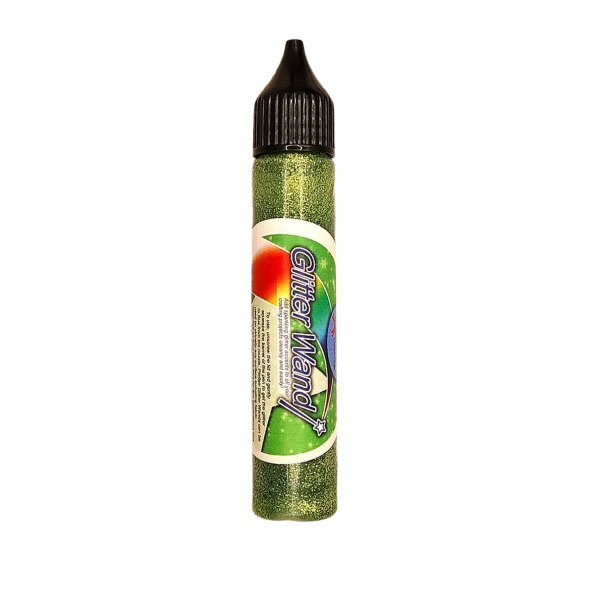 Pinflair Glitter Wand with colourful cap on a white background.