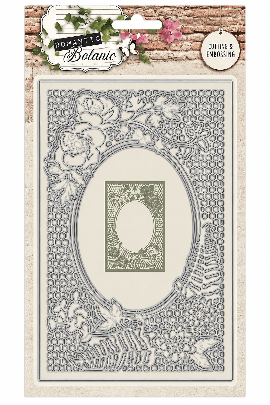 Romantic Botanic Floral Oval Frame Cutting & Embossing Die