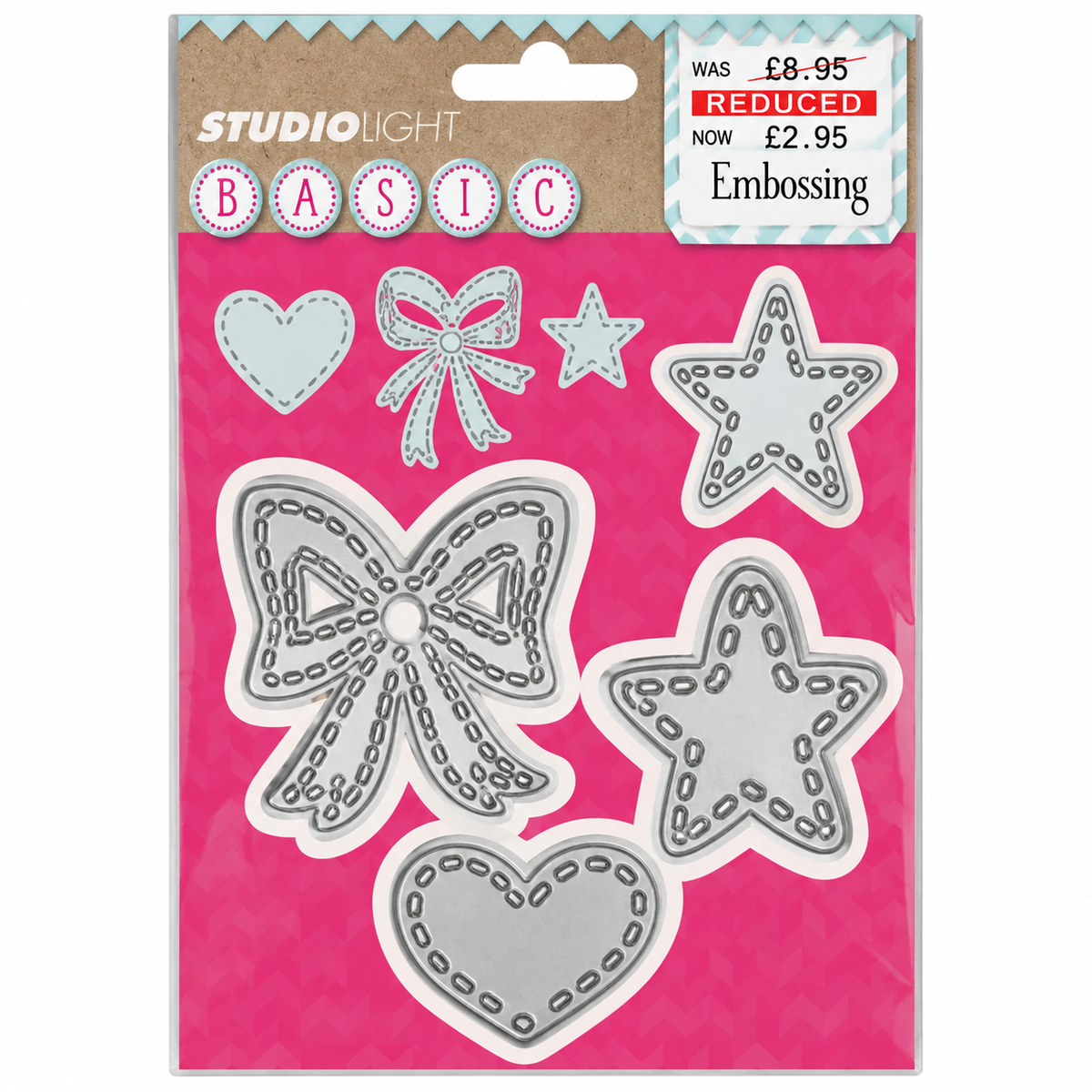 Bow, Heart & Star Cutting & Embossing Die Set