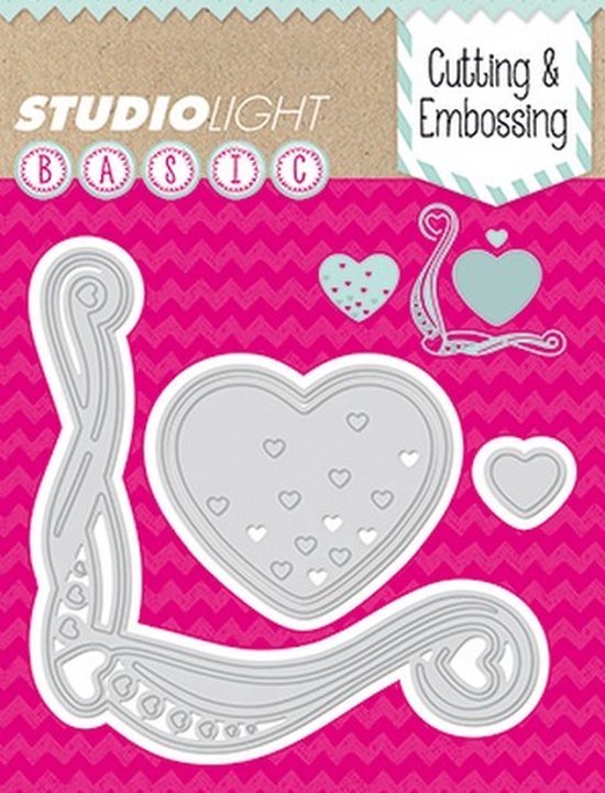 Decorative Heart & Flourish Cutting and Embossing Die Set