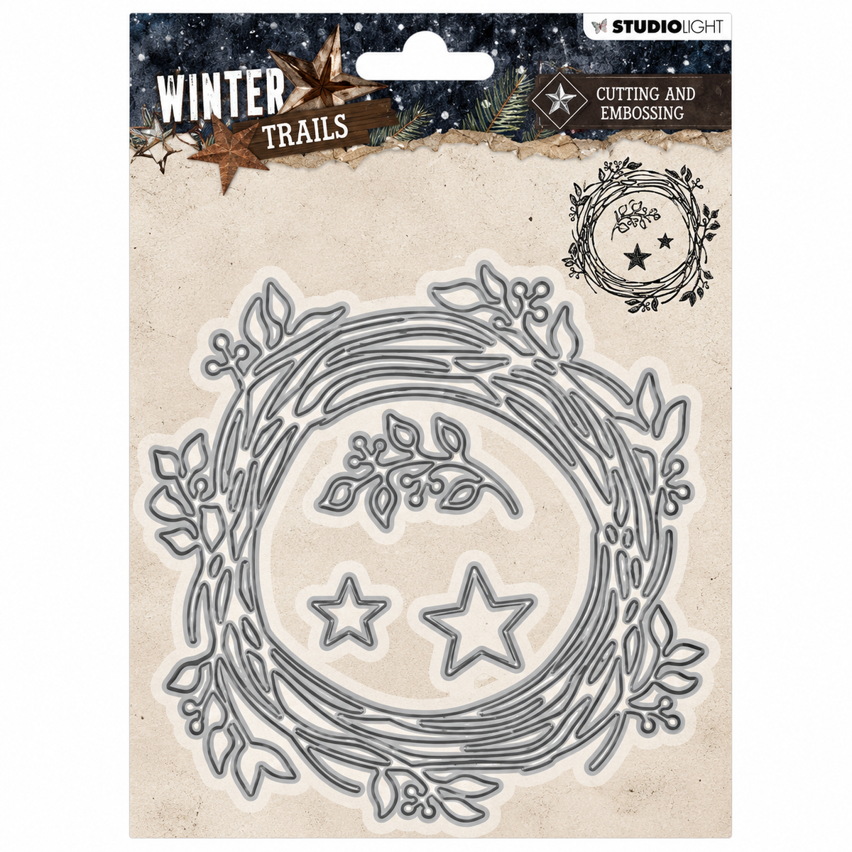 Winter Trails Botanical Wreath Cutting & Embossing Die Set
