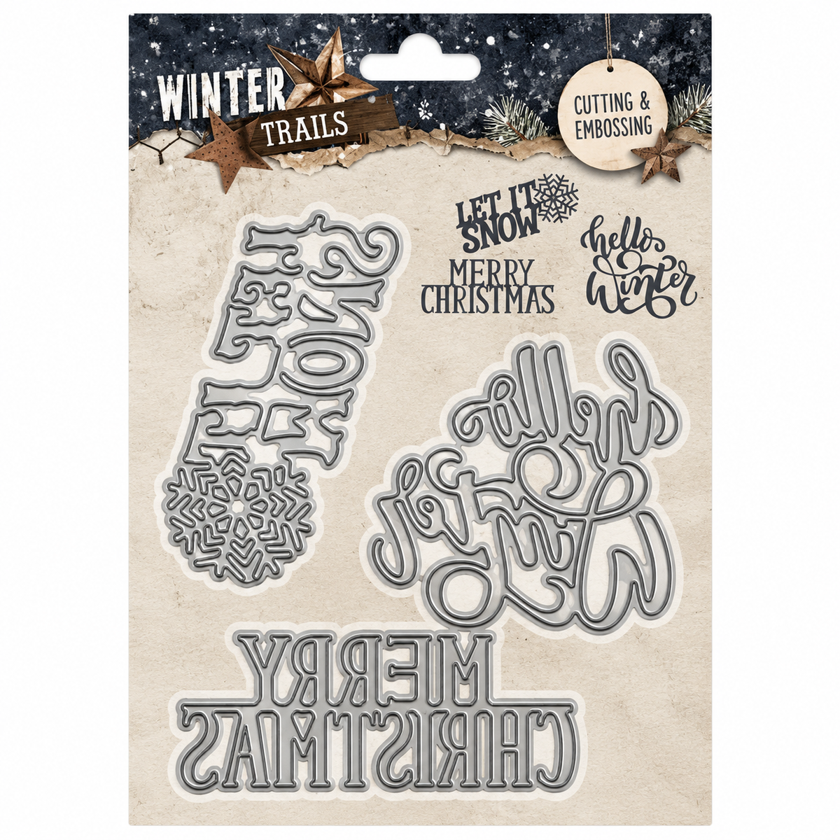 Winter Trails Christmas Sentiments Cutting & Embossing Die Set
